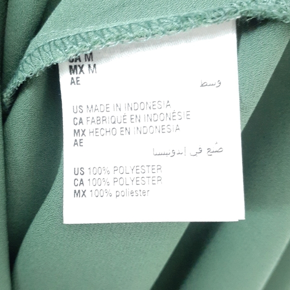 JM Collection Blouse Green Gold Trim Button Up 577 - Picture 5 of 7